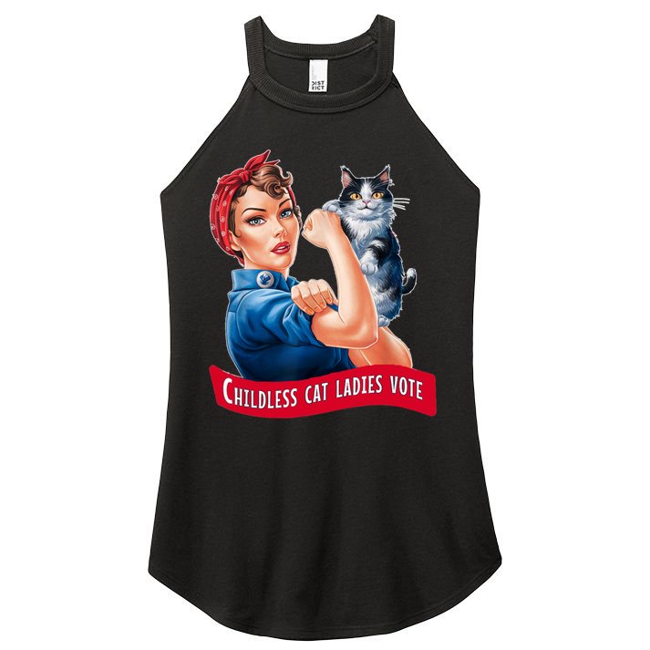 Childless Cat Ladies Vote Rosie The Riveter Women's Perfect Tri Rocker Tank