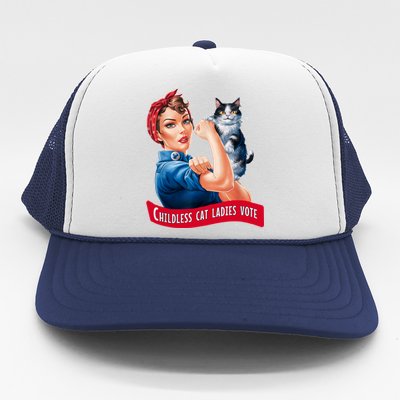 Childless Cat Ladies Vote Rosie The Riveter Trucker Hat