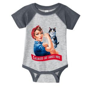 Childless Cat Ladies Vote Rosie The Riveter Infant Baby Jersey Bodysuit