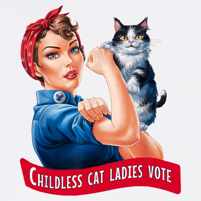 Childless Cat Ladies Vote Rosie The Riveter Garment-Dyed Sweatshirt