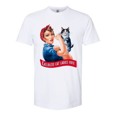 Childless Cat Ladies Vote Rosie The Riveter Softstyle CVC T-Shirt