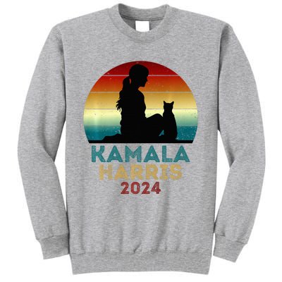 Childless Cat Lady For Kamala Harris President 2024 Election Tall Sweatshirt