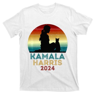 Childless Cat Lady For Kamala Harris President 2024 Election T-Shirt