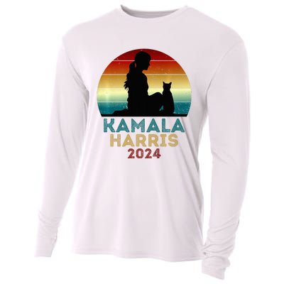 Childless Cat Lady For Kamala Harris President 2024 Election Cooling Performance Long Sleeve Crew