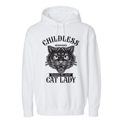 Childless Cat Lady Miserable Childless Cat Lady Kamala 2024 Garment-Dyed Fleece Hoodie