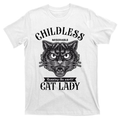 Childless Cat Lady Miserable Childless Cat Lady Kamala 2024 T-Shirt