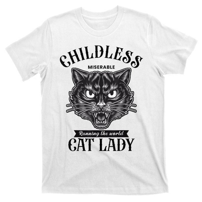 Childless Cat Lady Miserable Childless Cat Lady Kamala 2024 T-Shirt