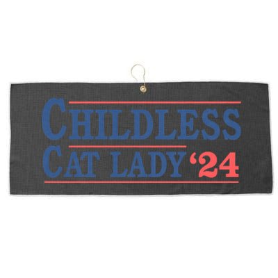 Childless Cat Lady Voting Election 2024 Usa Large Microfiber Waffle Golf Towel