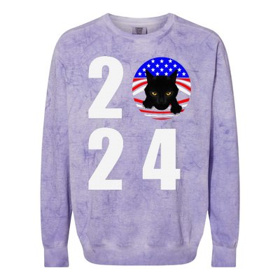 Childless Cat Ladies Vote 2024 Retro Colorblast Crewneck Sweatshirt