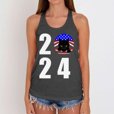 Childless Cat Ladies Vote 2024 Retro Women's Knotted Racerback Tank