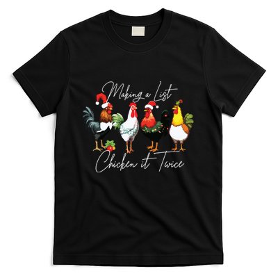 Christmas Chicken Lover Xmas Santa Hat Funny Farm Gift T-Shirt