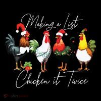 Christmas Chicken Lover Xmas Santa Hat Funny Farm Gift Tall T-Shirt