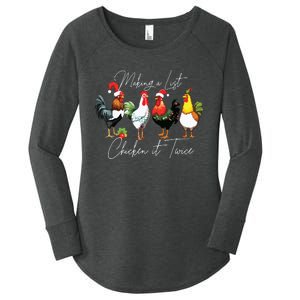 Christmas Chicken Lover Xmas Santa Hat Funny Farm Gift Women's Perfect Tri Tunic Long Sleeve Shirt