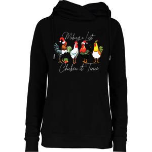 Christmas Chicken Lover Xmas Santa Hat Funny Farm Gift Womens Funnel Neck Pullover Hood