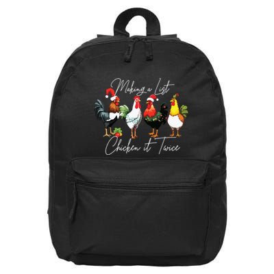 Christmas Chicken Lover Xmas Santa Hat Funny Farm Gift 16 in Basic Backpack