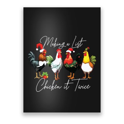 Christmas Chicken Lover Xmas Santa Hat Funny Farm Gift Poster