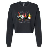 Christmas Chicken Lover Xmas Santa Hat Funny Farm Gift Cropped Pullover Crew