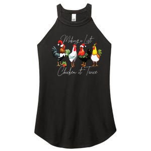 Christmas Chicken Lover Xmas Santa Hat Funny Farm Gift Women's Perfect Tri Rocker Tank