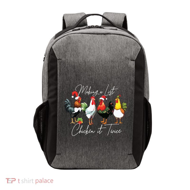 Christmas Chicken Lover Xmas Santa Hat Funny Farm Gift Vector Backpack