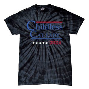 Childless Cat Lady 2024 Ladies Is Voting Kamala Tie-Dye T-Shirt