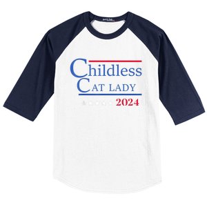 Childless Cat Lady 2024 Ladies Is Voting Kamala Baseball Sleeve Shirt