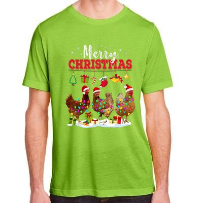 Chicken Christmas Lights Merry Xmas Family Matching Pajama Adult ChromaSoft Performance T-Shirt