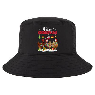 Chicken Christmas Lights Merry Xmas Family Matching Pajama Cool Comfort Performance Bucket Hat