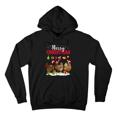 Chicken Christmas Lights Merry Xmas Family Matching Pajama Hoodie