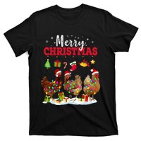 Chicken Christmas Lights Merry Xmas Family Matching Pajama T-Shirt