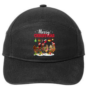 Chicken Christmas Lights Merry Xmas Family Matching Pajama 7-Panel Snapback Hat