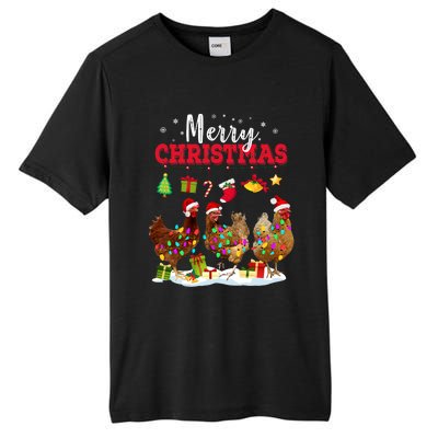 Chicken Christmas Lights Merry Xmas Family Matching Pajama Tall Fusion ChromaSoft Performance T-Shirt