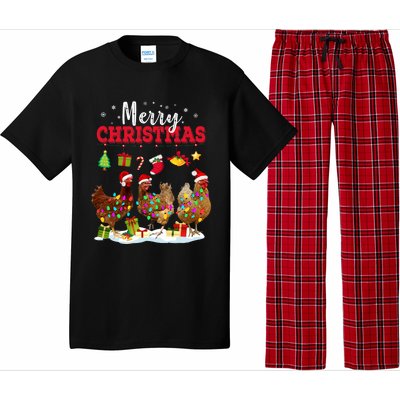 Chicken Christmas Lights Merry Xmas Family Matching Pajama Pajama Set