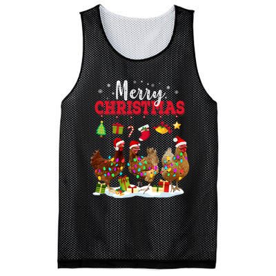 Chicken Christmas Lights Merry Xmas Family Matching Pajama Mesh Reversible Basketball Jersey Tank