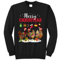 Chicken Christmas Lights Merry Xmas Family Matching Pajama Tall Sweatshirt