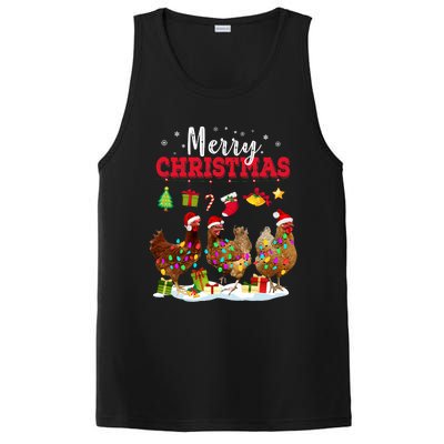 Chicken Christmas Lights Merry Xmas Family Matching Pajama PosiCharge Competitor Tank