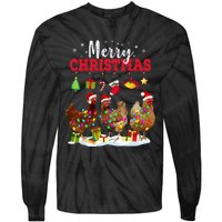 Chicken Christmas Lights Merry Xmas Family Matching Pajama Tie-Dye Long Sleeve Shirt