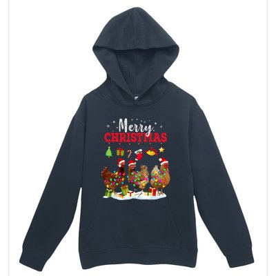 Chicken Christmas Lights Merry Xmas Family Matching Pajama Urban Pullover Hoodie