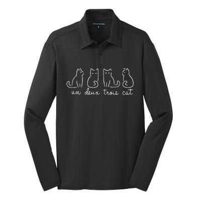 Cute Cat Lover Un Deux Trois Un Deux Trois Cat Silk Touch Performance Long Sleeve Polo