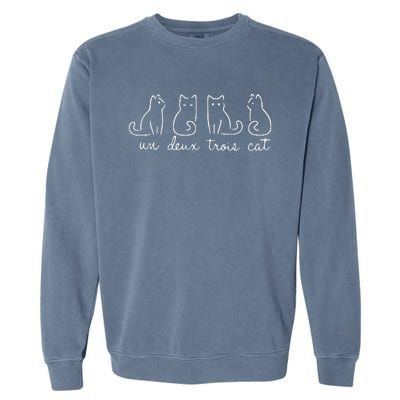 Cute Cat Lover Un Deux Trois Un Deux Trois Cat Garment-Dyed Sweatshirt