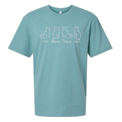 Cute Cat Lover Un Deux Trois Un Deux Trois Cat Sueded Cloud Jersey T-Shirt