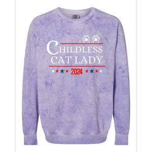 Childless Cat Lady 2024 Colorblast Crewneck Sweatshirt