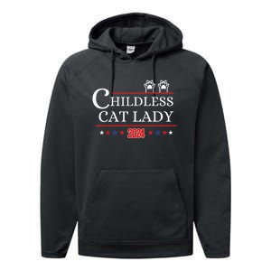 Childless Cat Lady 2024 Performance Fleece Hoodie