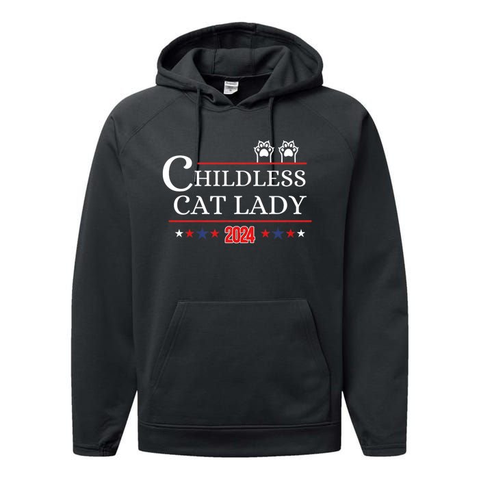 Childless Cat Lady 2024 Performance Fleece Hoodie