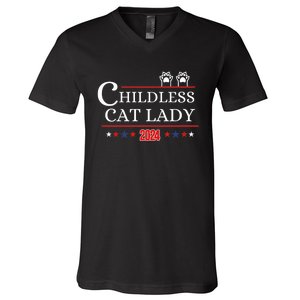 Childless Cat Lady 2024 V-Neck T-Shirt