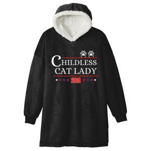 Childless Cat Lady 2024 Hooded Wearable Blanket