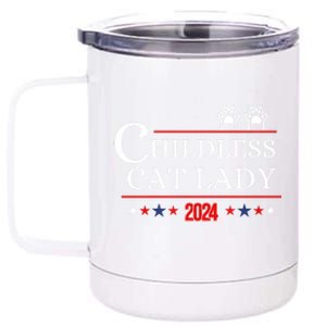 Childless Cat Lady 2024 12 oz Stainless Steel Tumbler Cup