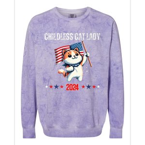 Childless Cat Lady Childless Cat Lady Kamala 2024 Colorblast Crewneck Sweatshirt