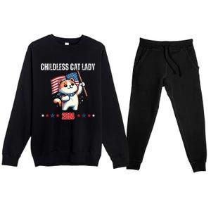 Childless Cat Lady Childless Cat Lady Kamala 2024 Premium Crewneck Sweatsuit Set