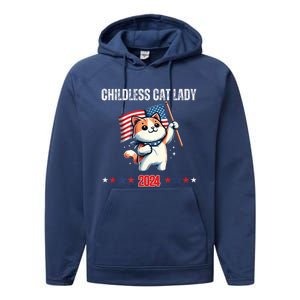 Childless Cat Lady Childless Cat Lady Kamala 2024 Performance Fleece Hoodie