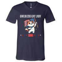 Childless Cat Lady Childless Cat Lady Kamala 2024 V-Neck T-Shirt